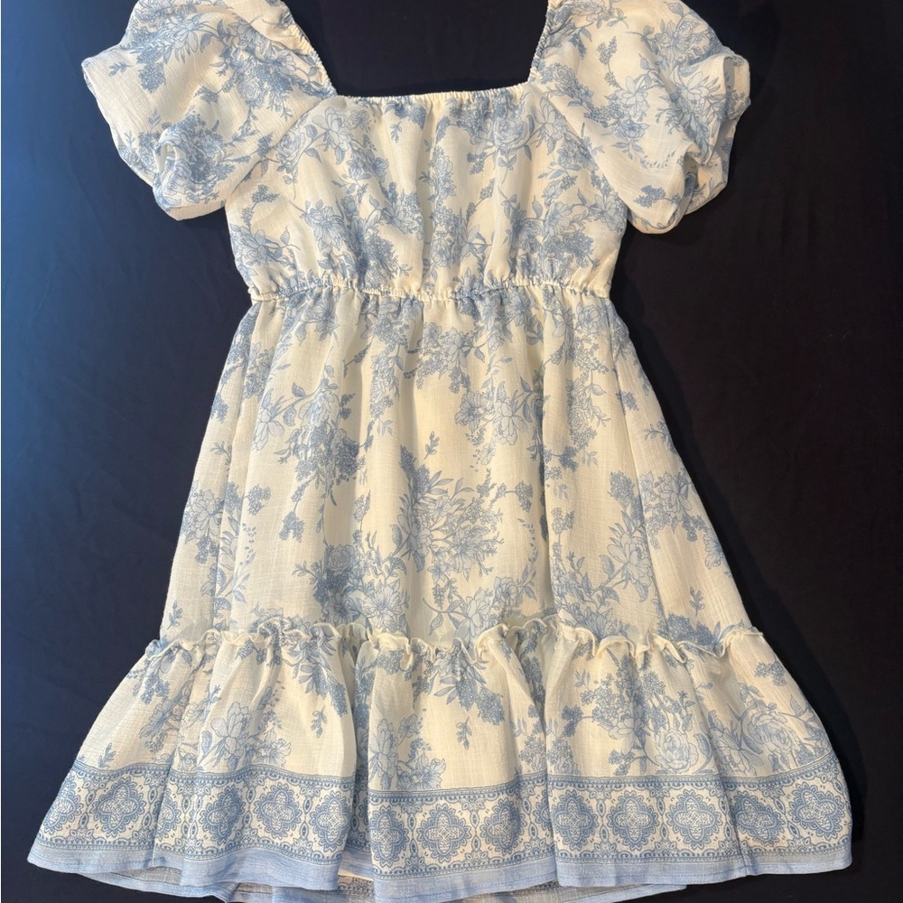 Blu Pepper Dress with Blue Floral Design